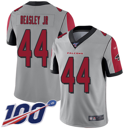 Atlanta Falcons Limited Silver Men Vic Beasley Jersey NFL Football #44 100th Season Inverted Legend->atlanta falcons->NFL Jersey